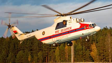 Mil Mi-26 im Einsatz beim Katastrophenschutz von Belarus