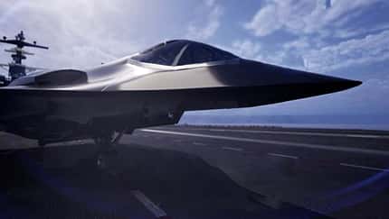 Northrop Grumman F/A-XX auf Trägerdeck (Computergrafik)