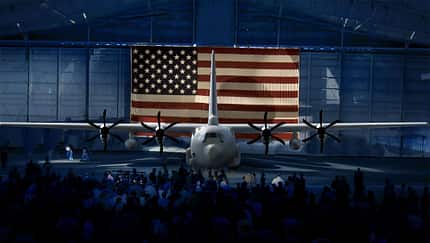 E-130J TACAMO-Flugzeug der US Navy bei der Vorstellung Computergrafik