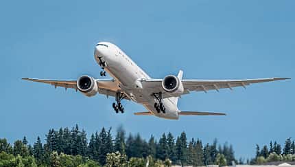 Erstflug der Boeing 777-9 WH286 am 5. August 2025