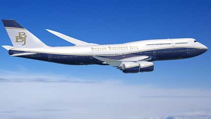 Eine Boeing 747-8 von außen.