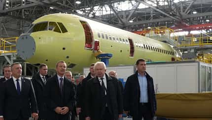 Russischer Passagierjet Jakowlew MS-21-310 in der Endmontage.