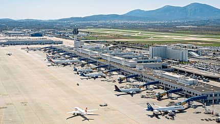 Athen International Airport, ATH, Griechenland, Flughafen Athen, AIA Panorama-Bild auf den internationalen Flughafen Athen ATH