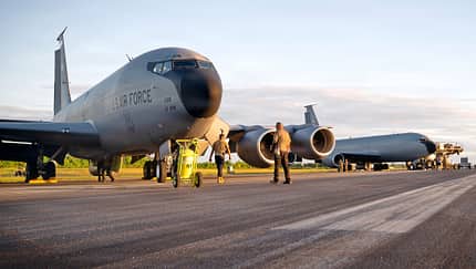 Flugzeuge der US Air Force beim Kampfeinsatz gegen Venezuela (Operation Absolute Resolve). 