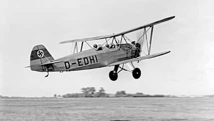 Focke-Wulf Fw 44 Stieglitz, Doppeldecker, Schuldoppeldecker, Sportdoppeldecker, Fw 44 A, WNr. 154, Fw 44 D, Fw 44 J, Sk 12 Focke-Wulf Fw 44 Stieglitz D-EDHI beim Start