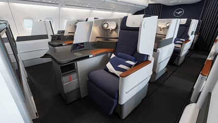 Neue Business Class im Airbus A380 bei Lufthansa.