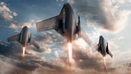 X-BAT, UCAV, Kampfdrohne, Stealth, USA Illustration der Senkrechtstarter-Kampfdrohne X-BAT.