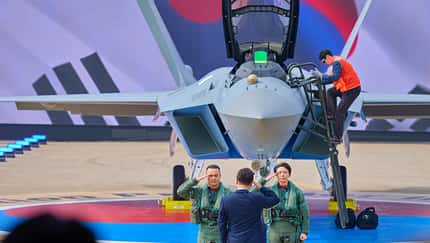 KF-21, Boramae, Südkorea Südkoreanische KF-21 bei ihrem Rollout am 25. März 2026.