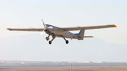 Hermes 650 Drohne von Elbit Systems während eines Testflugs