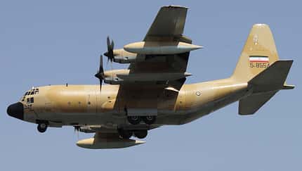 Iranisches SIGINT-Flugzeug RC-130H im Landeanflug.