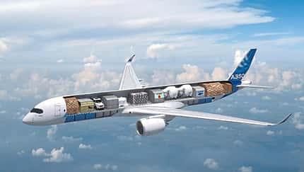 Airbus A350F Frachter-Innenraum mit Ladegut Mockup