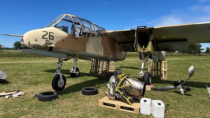 OV-10B Bronco nach Landeunfall in Leszno.