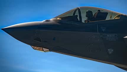 Lockheed Martin, F-35A, US Air Force, Lightning F-35A im Flug Detail Bug