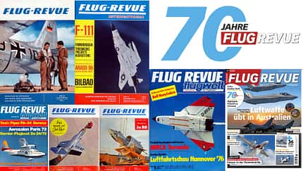 FLUG REVUE, Jubiläum, 70 Jahre FLUG REVUE Titelbilder Kollage