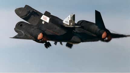 Lockheed, SR-71, Blackbird, NASA Linear Aerospike SR-71 Experiment (LASRE) during first in-flight cold flow test