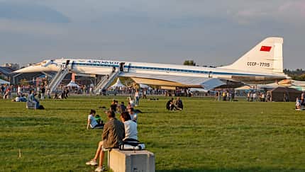 Tu-144, Schukowski, Moskau, 77115 Tupolew Tu-144 wird in Schukowski instandgesetzt