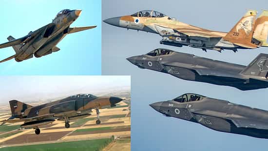 Iranische und israelische Kampfjets (Montage)