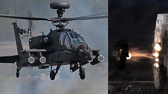 Apache-Kampfhubschrauber erhält neue Abstandszünder-Munition zur Drohnenjagd.