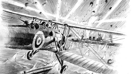 Zeichnung der Fairey Swordfish der Fleet Air Arm im Einsatz gegen Seestreitkräfte