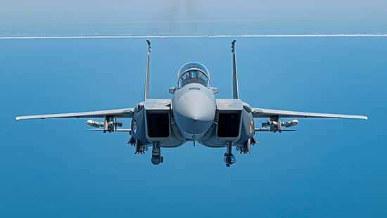 F-15EX Eagle II der US Air Force während eines Testflugs über dem Golf von Mexiko im September 2025