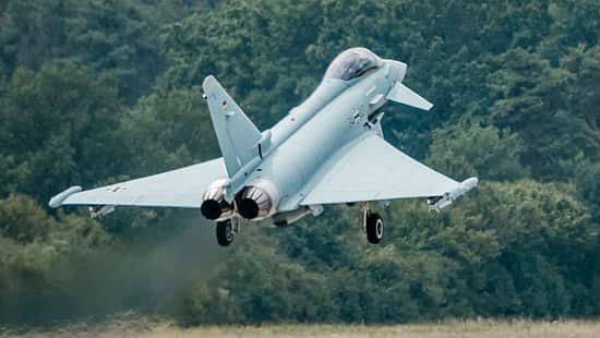 Eurofighter Tranche 4 beim Erstflug in Manching.