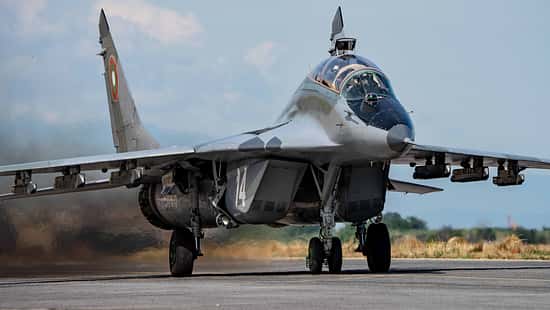 MiG-29 der bulgarischen Luftwaffe in Aktion.