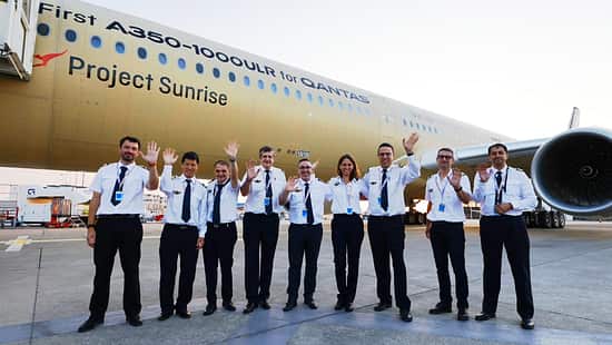 Airbus A350-1000ULR für Qantas vor dem Start zum ersten Ultralangstreckentest von Toulouse nach Melbourne.