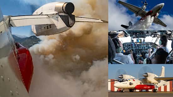 Mitflug im ukrainischen Löschflugzeug An-32P von Xena im Kampf gegen Waldbrände in der Türkei.