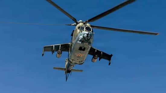 US Marines im Training - kämpfend gegen eine Mi-24D.