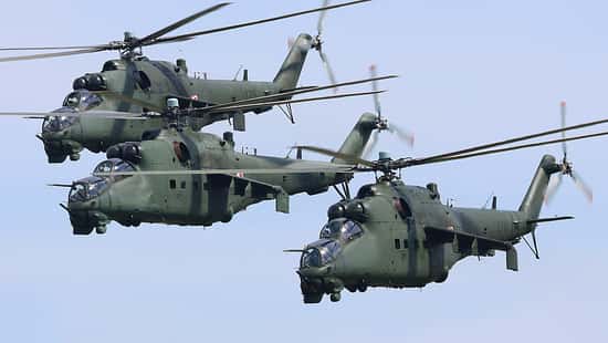 Mil Mi-24 der polnischen Streitkräfte in Aktion.
