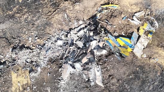 Wrackteile einer abgestürzten MiG-29 der Ukraine im Großraum Odessa.