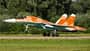 Russischer "Frontbomber" Suchoi Su-34 in rot-braunem Tarnkleid.