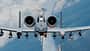 A-10 Thunderbolt II, Fairchild A-10, Warthog, Warzenschwein, US Air Force, USAF, Erdkampfflugzeug Zwei A-10C Thunderbolt II der 74th Fighter Squadron im Formationsflug über dem Süden des US-Bundesstaats Georgia