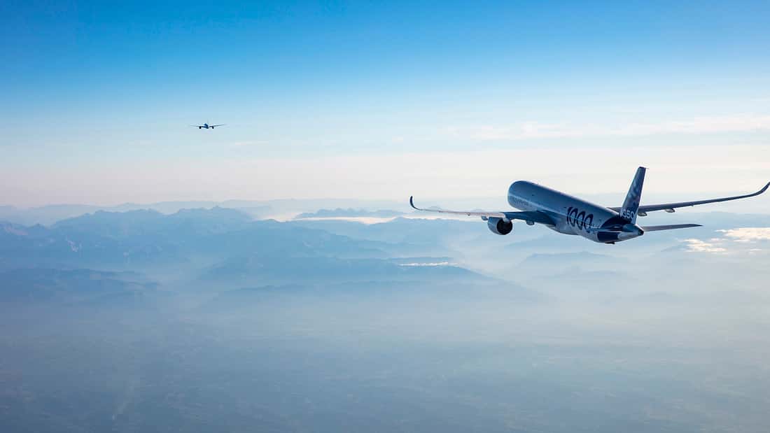 Treibstoffsparen durch Formationsflug: Airbus A350 treffen sich über dem Atlantik