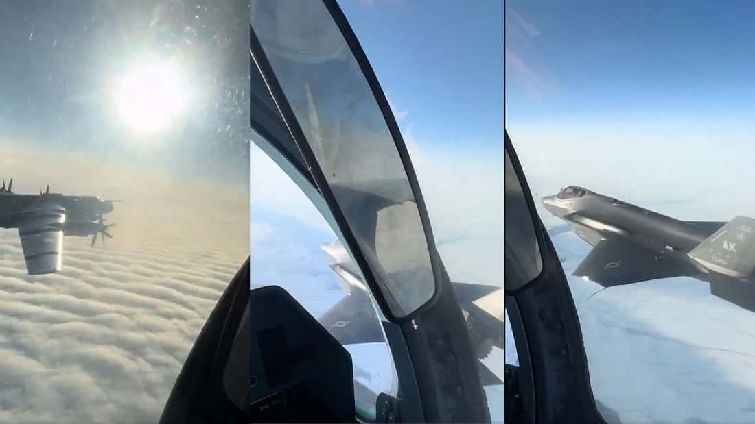 Gefährlicher Abfangeinsatz bei Alaska?: Russischer Kampfjet und US-Stealthfighter viel zu nah!