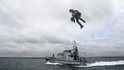 GRAVITY X TRIAL THEIR JET SUIT FROM ROYAL NAVY VESSEL