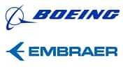 Boeing und Embraer Logos