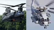 Die Boeing CH-47 Chinook und die Sikorsky CH-53K King Stallion sind im Wettbewerb um einen Schwerlasthubschrauber-Auftrag für die Luftwaffe. 