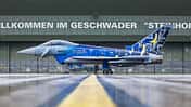 Eurofighter des Taktischen Luftwaffengeschwaders 73 mit Sondermotiv auf der Zelle.