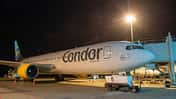 Boeing 767-300 der Condor am 6. April 2020 in Christchurch.