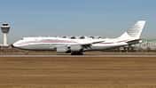A Qatar Amiri Flight Boeing 747-800 business jet seen