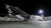 Die A380 von Emirates flog erstmals seit langem wieder nach Düsseldorf.