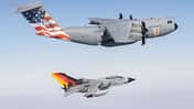 Airbus A400M und Panavia Tornado der Luftwaffe mit Sonderanstrich Air Defender 2023.