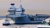 HMS QUEEN ELIZABETH DEPARTING FROM PORTSMOUTH 