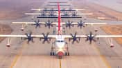 Vier Flugboote Avic AG600M aus China im Flugtest.