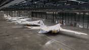 Vier Tu-160M in der Auslieferungshalle von Kasan.