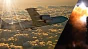 E-6B mercury im Flug und Start Minuteman III Atomrakete Montage