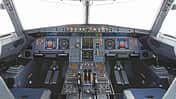 Cockpit-Ansicht eines Airbus A320