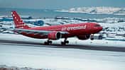 Landung des Airbus A330 OY-GKN von Air Greenland am Flughafen Nuuk