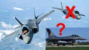 F-35 in der Luft, F-16 Portugal am Boden (Montage)